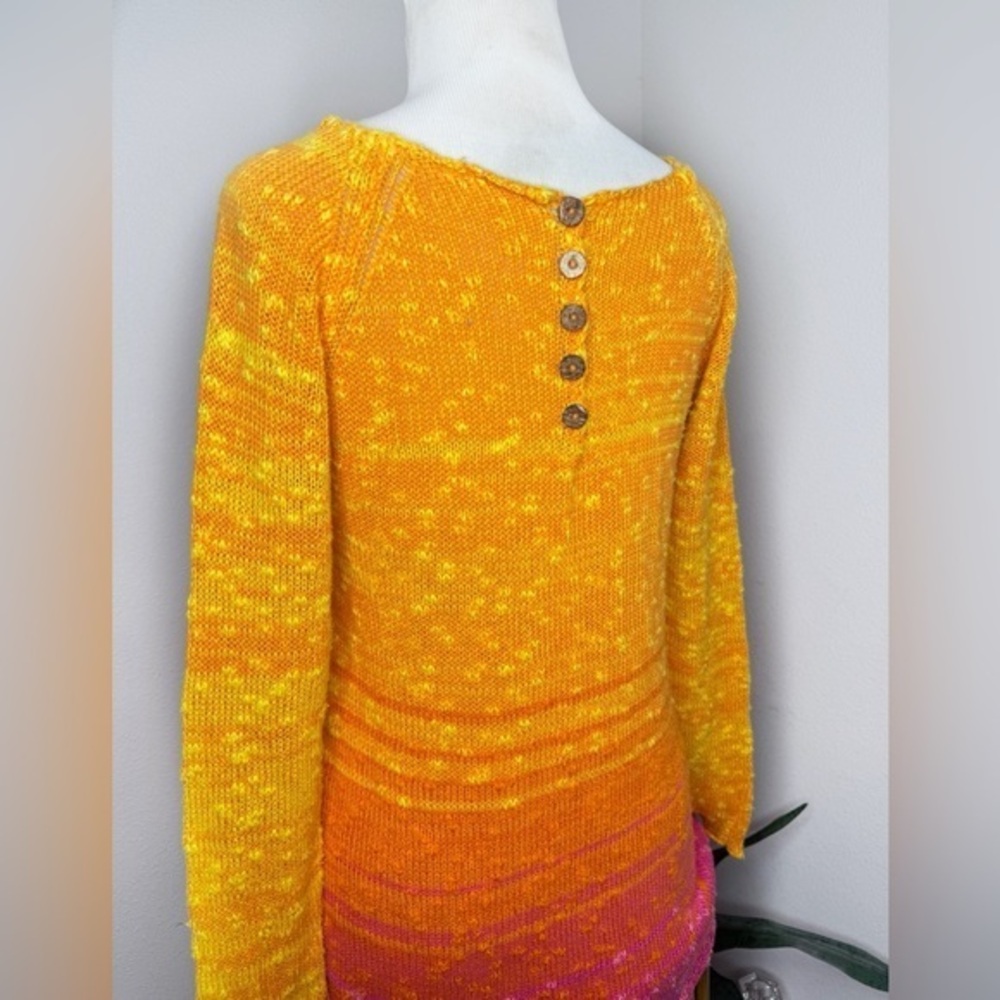 Georgina Estefania sweater hot pink to orange and yellow ombre design
